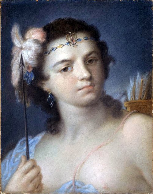 America, vintage artwork by Rosalba Carriera, 12x8" (A4) Poster