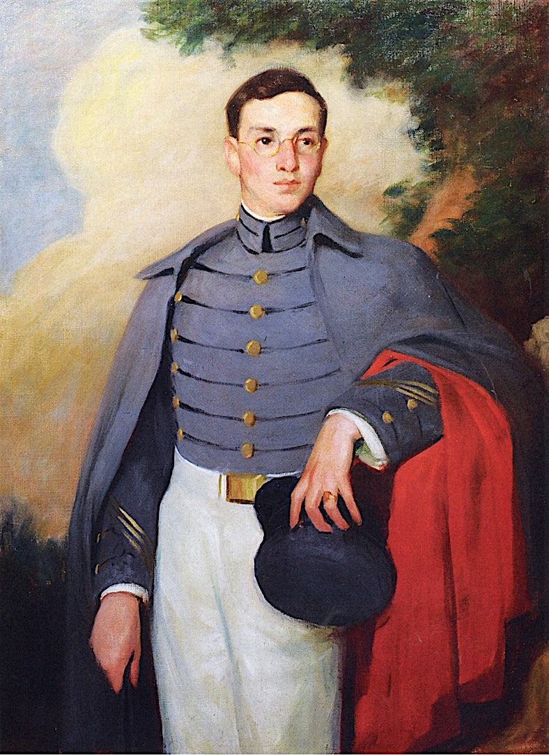 John Bancroft in VMI Uniform, vintage artwork by Milton Bancroft, 12x8" (A4) Poster