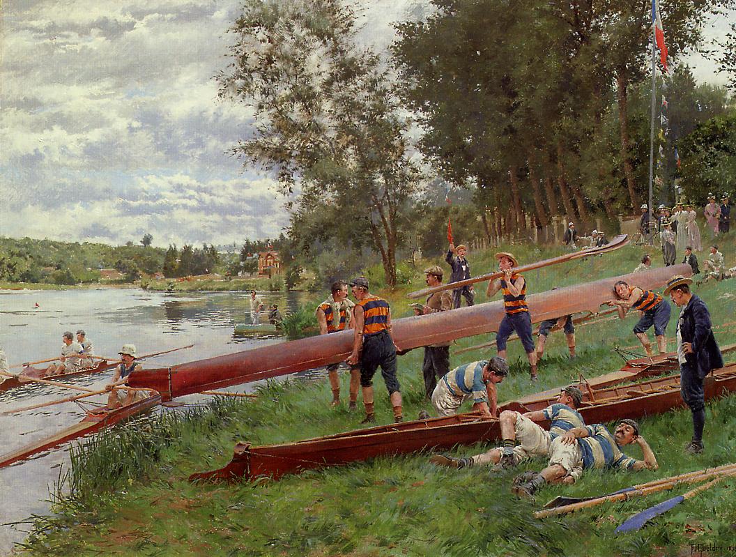 The Banks of the Marne by Ferdinand Joseph Guildry,A3(16x12")Poster