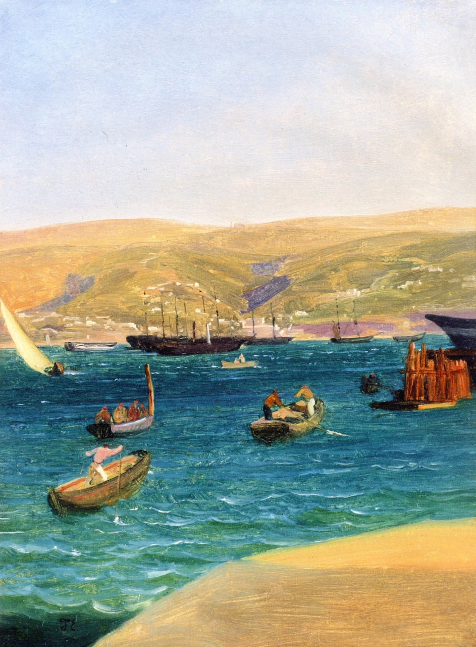 The Harbor, Trieste, vintage artwork by Thomas Ender, A3 (16x12") Poster Print