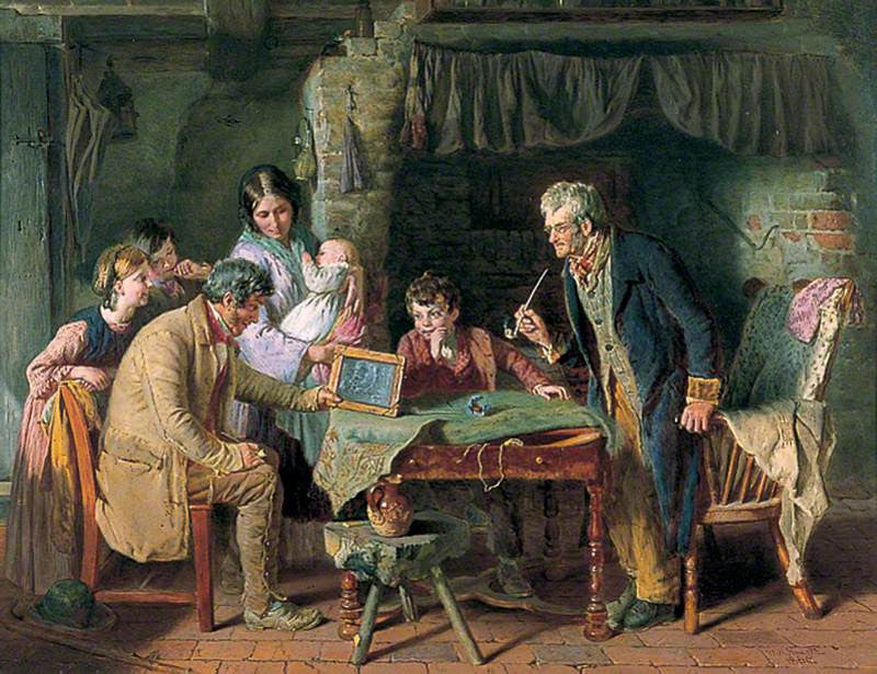 Grandfather's Portrait, vintage artwork by William Henry Knight, 12x8" (A4) Poster