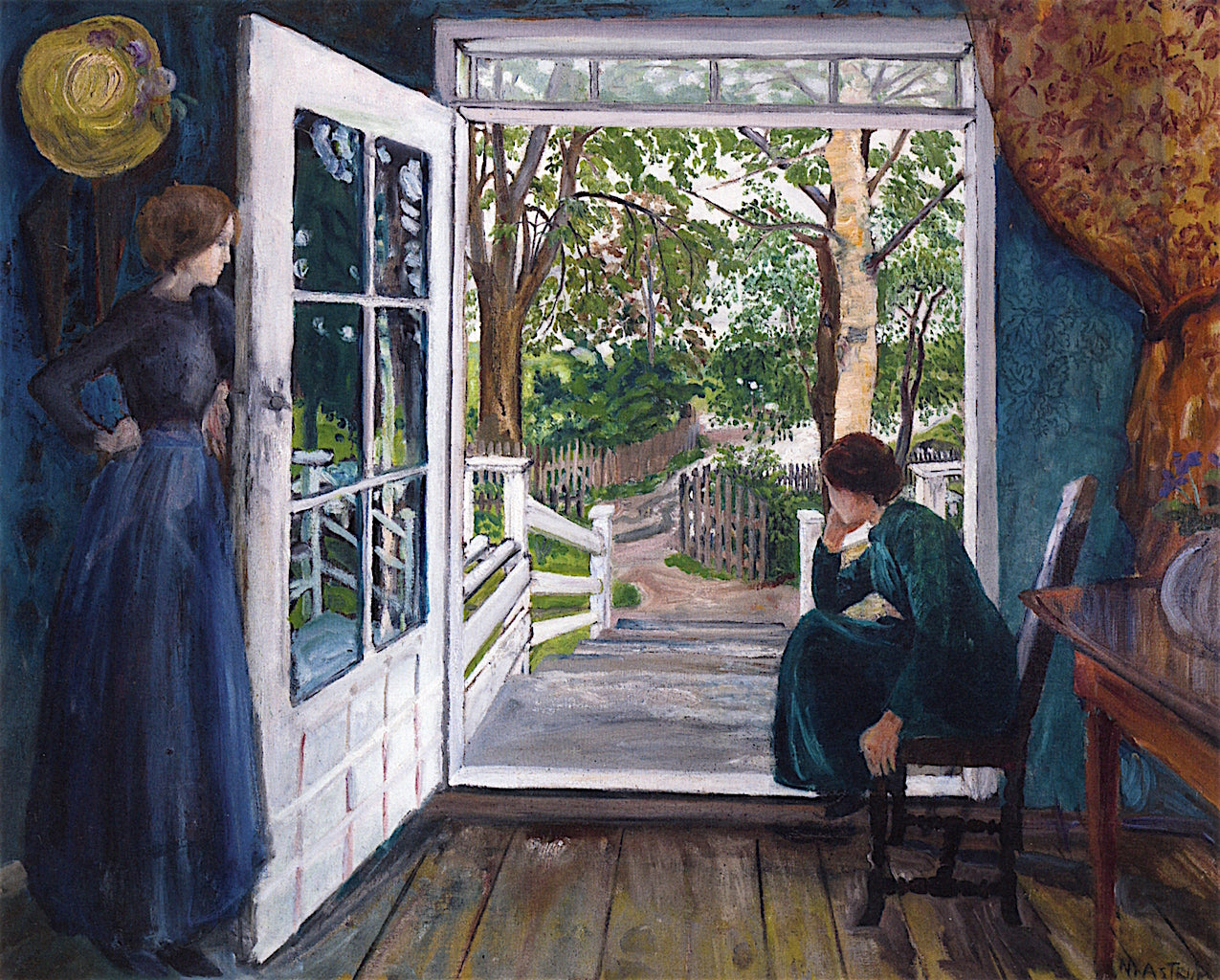 by  the Open Door, vintage artwork by Nicolai Astrup, 12x8" (A4) Poster