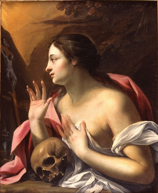 The Penitent Madeleine, vintage artwork by Nicolas Chaperon, 12x8" (A4) Poster