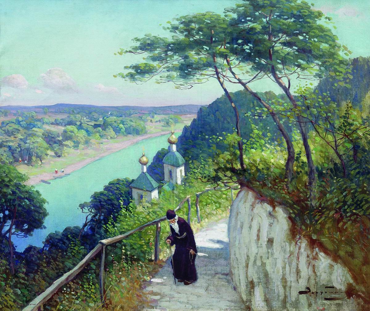 pel of the Svyatogorsk Monastery by Viktor Ivanovich Zarubin,A3(16x12")Poster