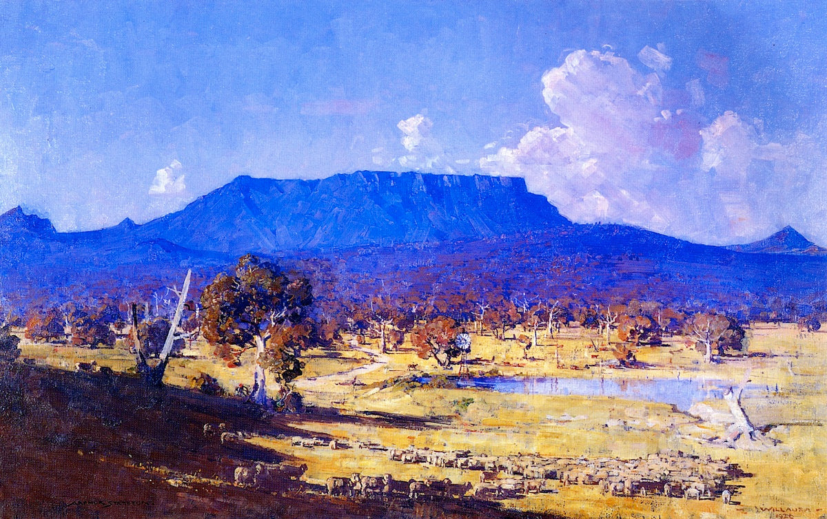 Land of the Golden Fleece, vintage artwork by Sir Arthur Streeton, 12x8" (A4) Poster