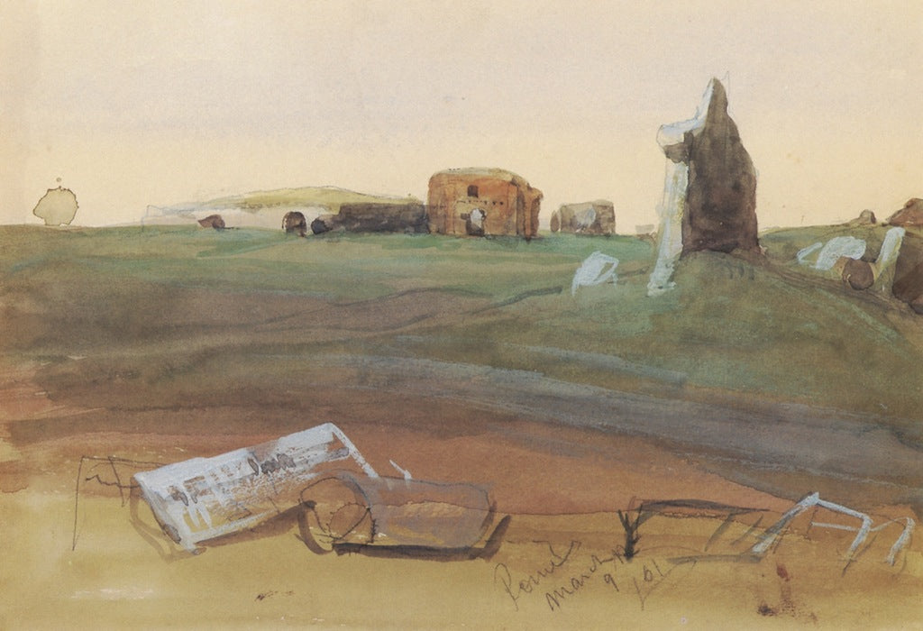 Ruins on the Roman Campagna, vintage artwork by Thomas Hiram Hotchkiss, 12x8" (A4) Poster