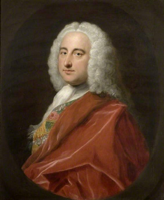 Portrait of Philip Champion de Crespigny, vintage artwork by Attributed to Jean-Baptiste Van Loo, 12x8" (A4) Poster