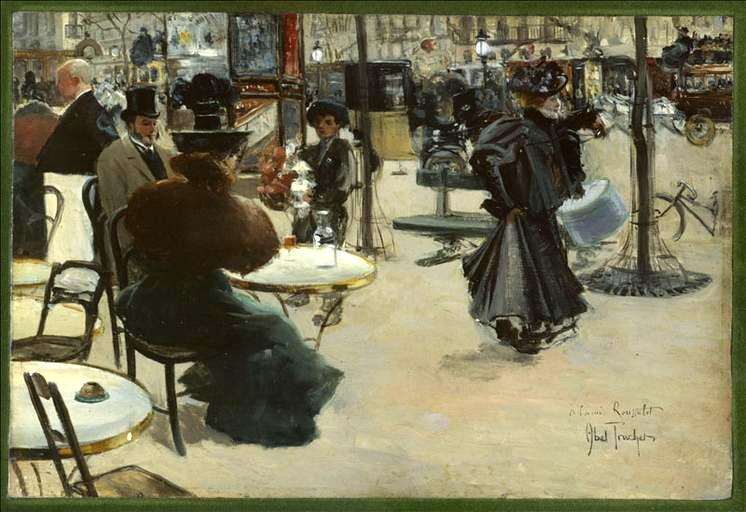 Scène de rue (Street Scene), vintage artwork by Louis Abel-Truchet, 12x8" (A4) Poster