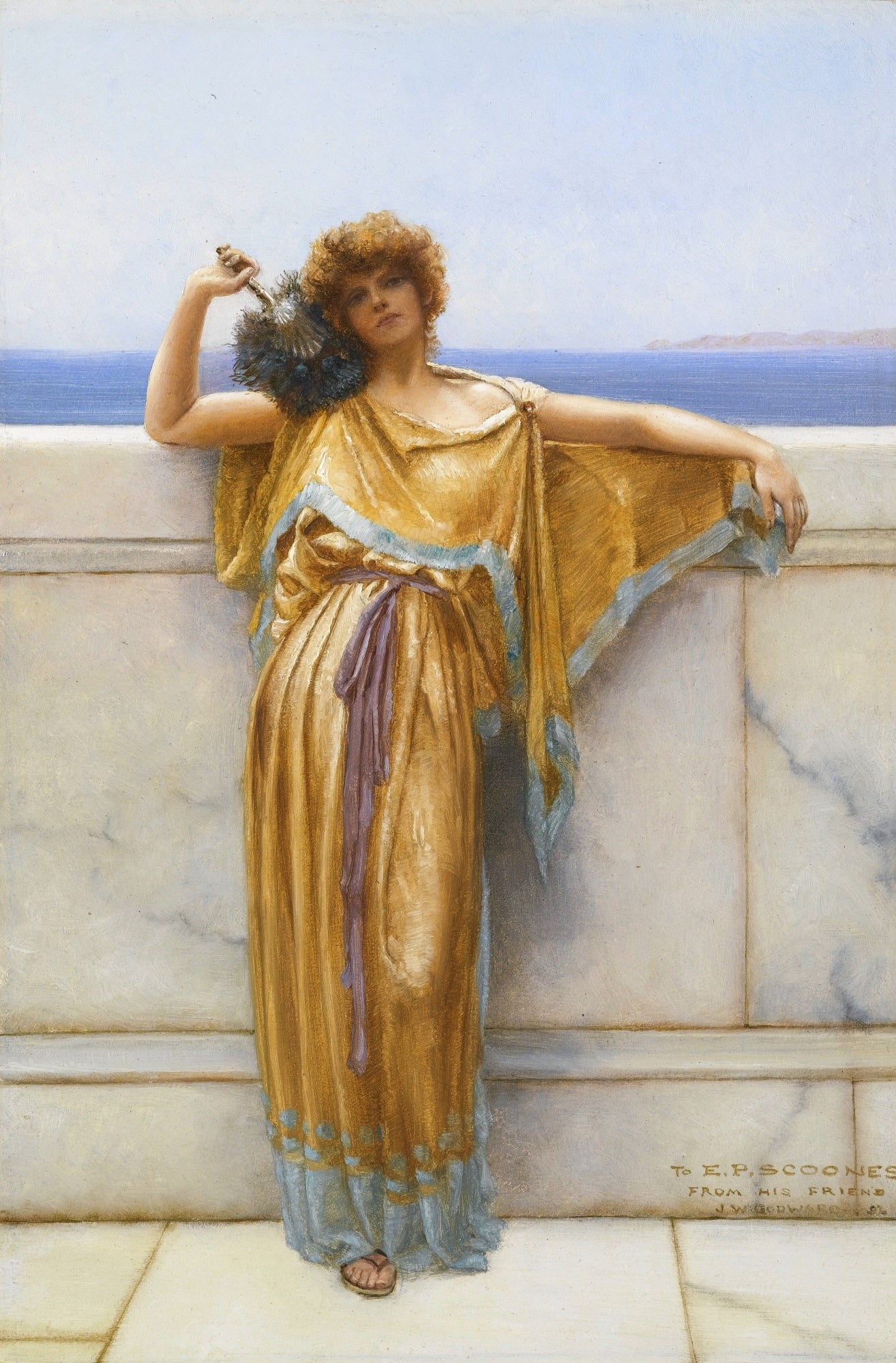 Clymene, vintage artwork by John William Godward, 12x8" (A4) Poster