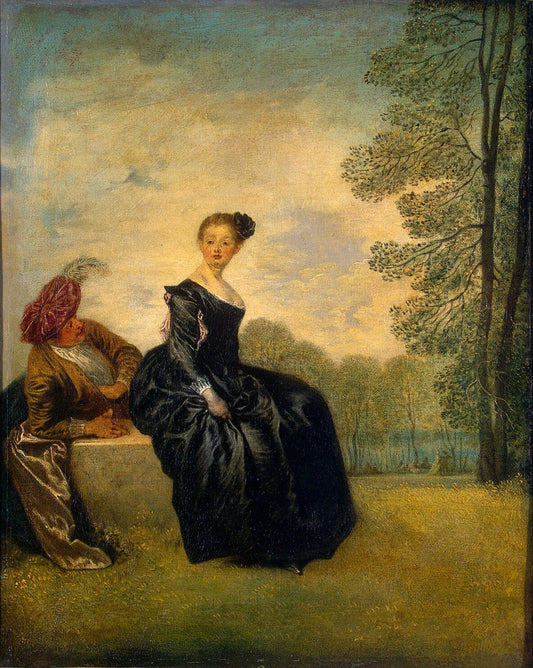 La Boudeuse, vintage artwork by Jean-Antoine Watteau, 12x8" (A4) Poster