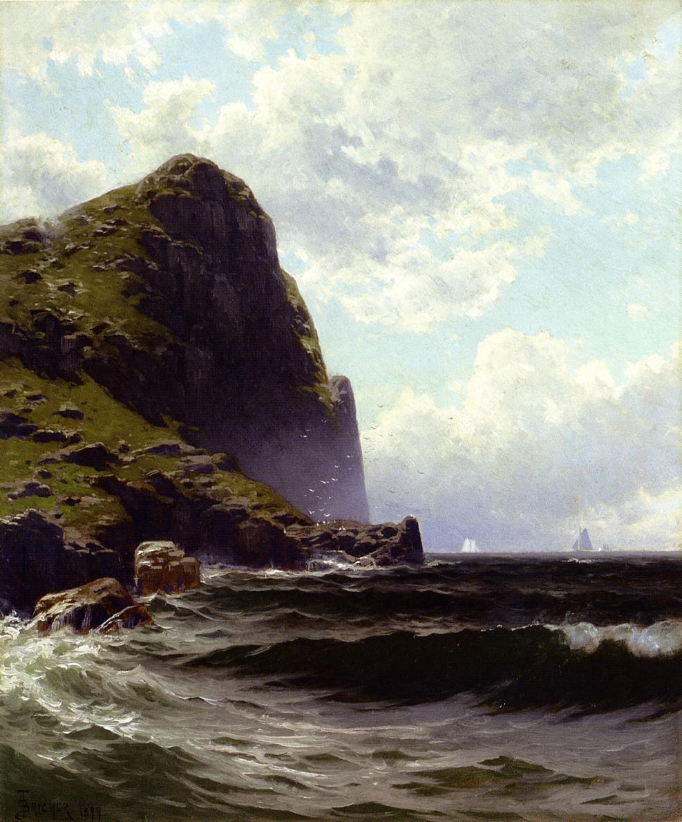 Brundith Head, Grand Manan, vintage artwork by Alfred Thompson Bricher, 12x8" (A4) Poster