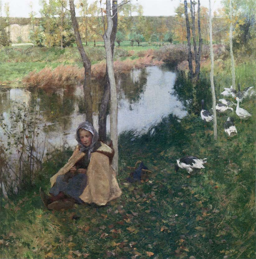 Goose Girl by Willard Leroy Metcalf,A3(16x12")Poster