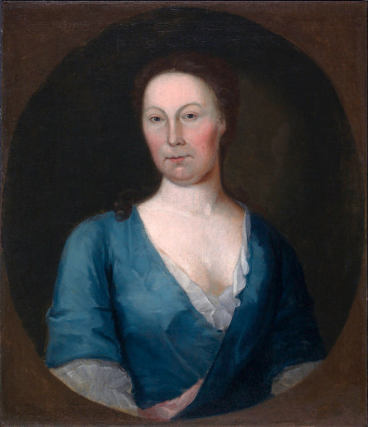 Mrs. Gustavus Brown, vintage artwork by Attributed to Gustavus Hesselius, 12x8" (A4) Poster