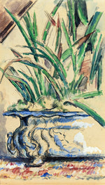 Blue Flowerpot, vintage artwork by Paul Cezanne, 12x8" (A4) Poster