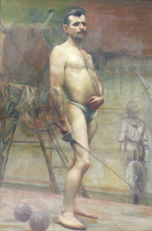 Portrait of Pierre de Fredy, vintage artwork by Jose Ferraz de Almeida Junior, 12x8" (A4) Poster