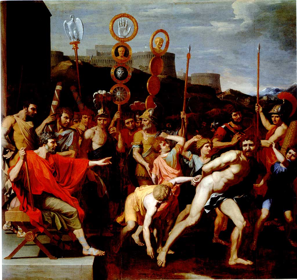 Camillus and the Schoolmaster of Faleri, vintage artwork by Nicolas Poussin, 12x8" (A4) Poster
