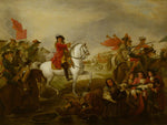 The Death of Frederick, 1st Duke of Schomberg, at the Battle of the Boyne, vintage artwork by Attributed to Benjamin West, 12x8" (A4) Poster