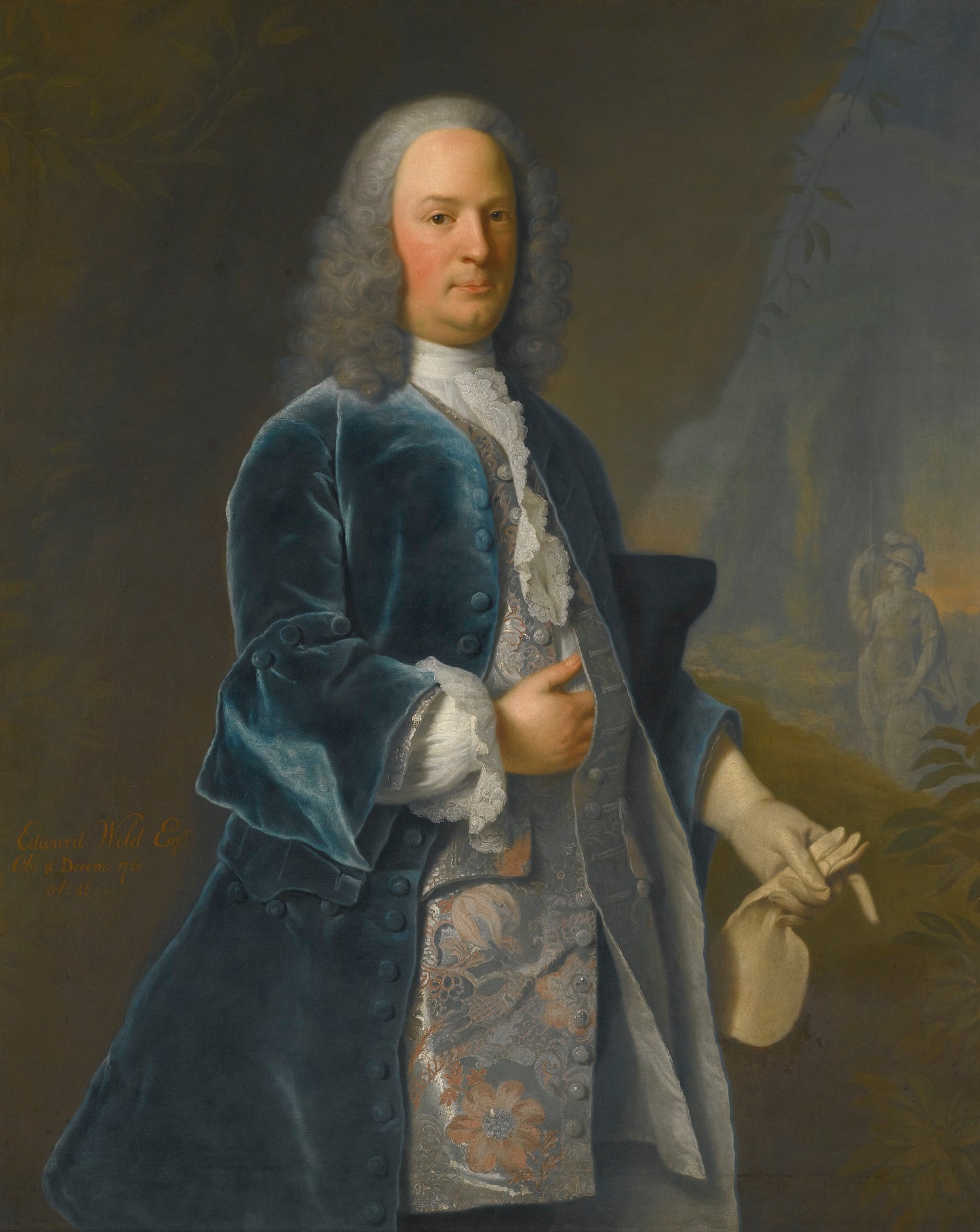 Portrait of Edward Weld, vintage artwork by Adriaen Carpentiers, 12x8" (A4) Poster