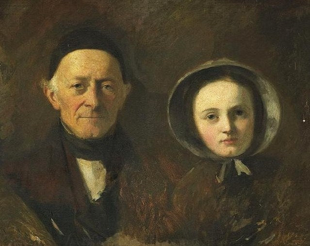 Johann Joseph Hermann and Ida Schwartze by Therese Schwartze,A3(16x12")Poster