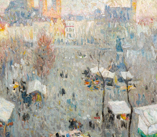 Market Day in Ghent by Gustave de Smet,16x12(A3) Poster