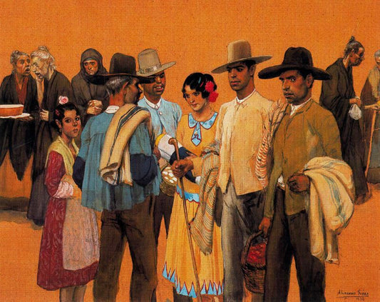Cortijeros en la feria by Adolfo Lozano Sidro,16x12(A3) Poster