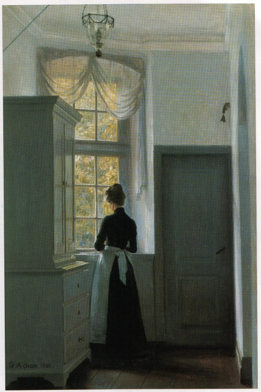 Reverie at the Window by Georg Nicolaj Achen,A3(16x12")Poster