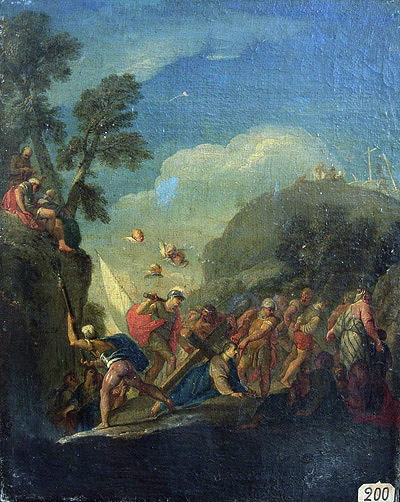 Chemin de Croix, vintage artwork by Attributed to Giulio Carpioni, 12x8" (A4) Poster