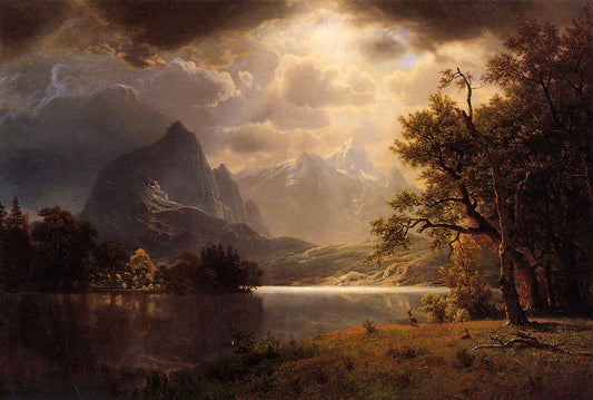 Estes Park, Colorado, vintage artwork by Albert Bierstadt, 12x8" (A4) Poster