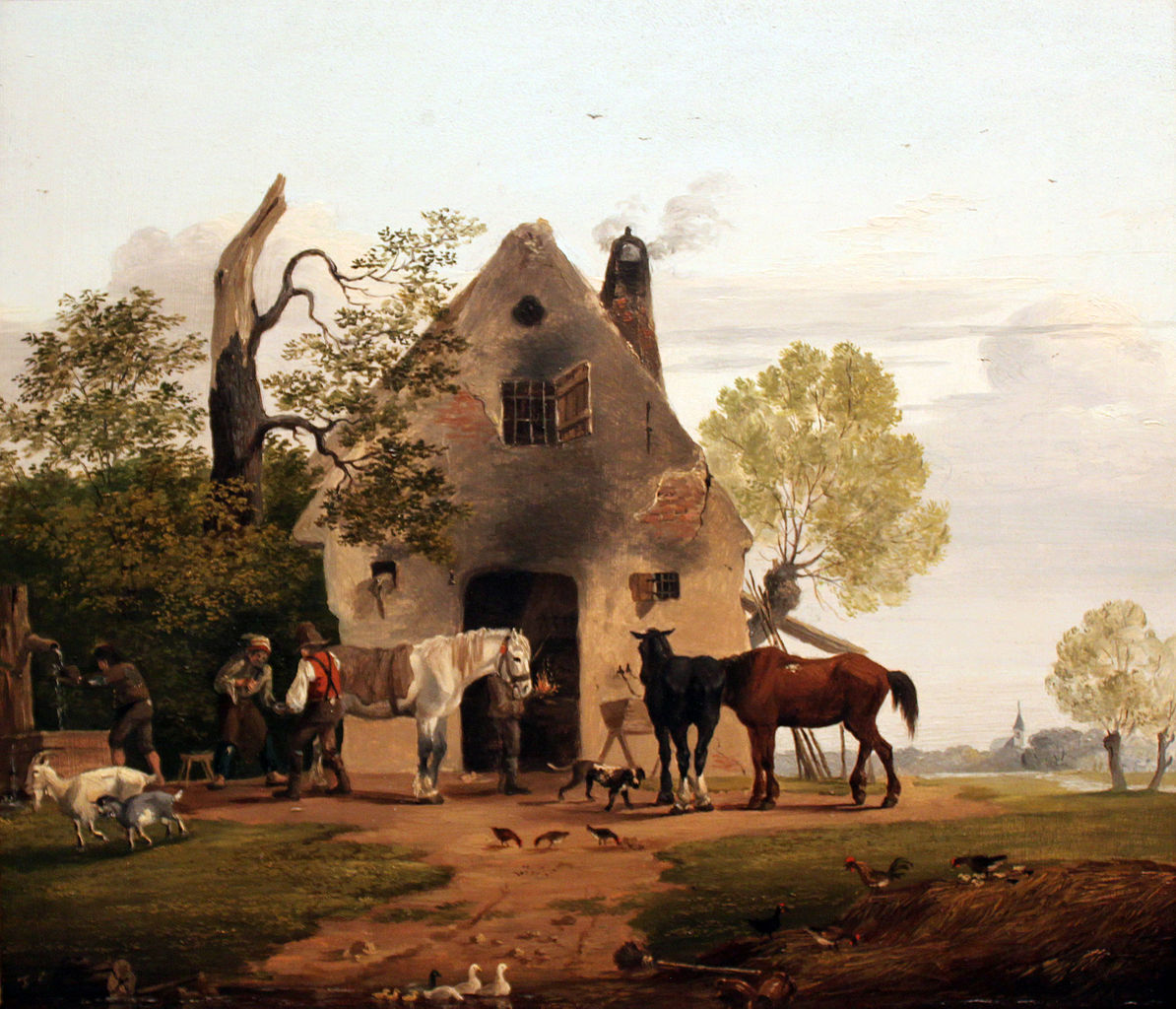 At the Forge, vintage artwork by Friedrich Gauermann, A3 (16x12") Poster Print