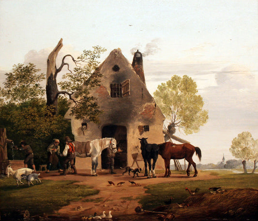 At the Forge, vintage artwork by Friedrich Gauermann, A3 (16x12") Poster Print