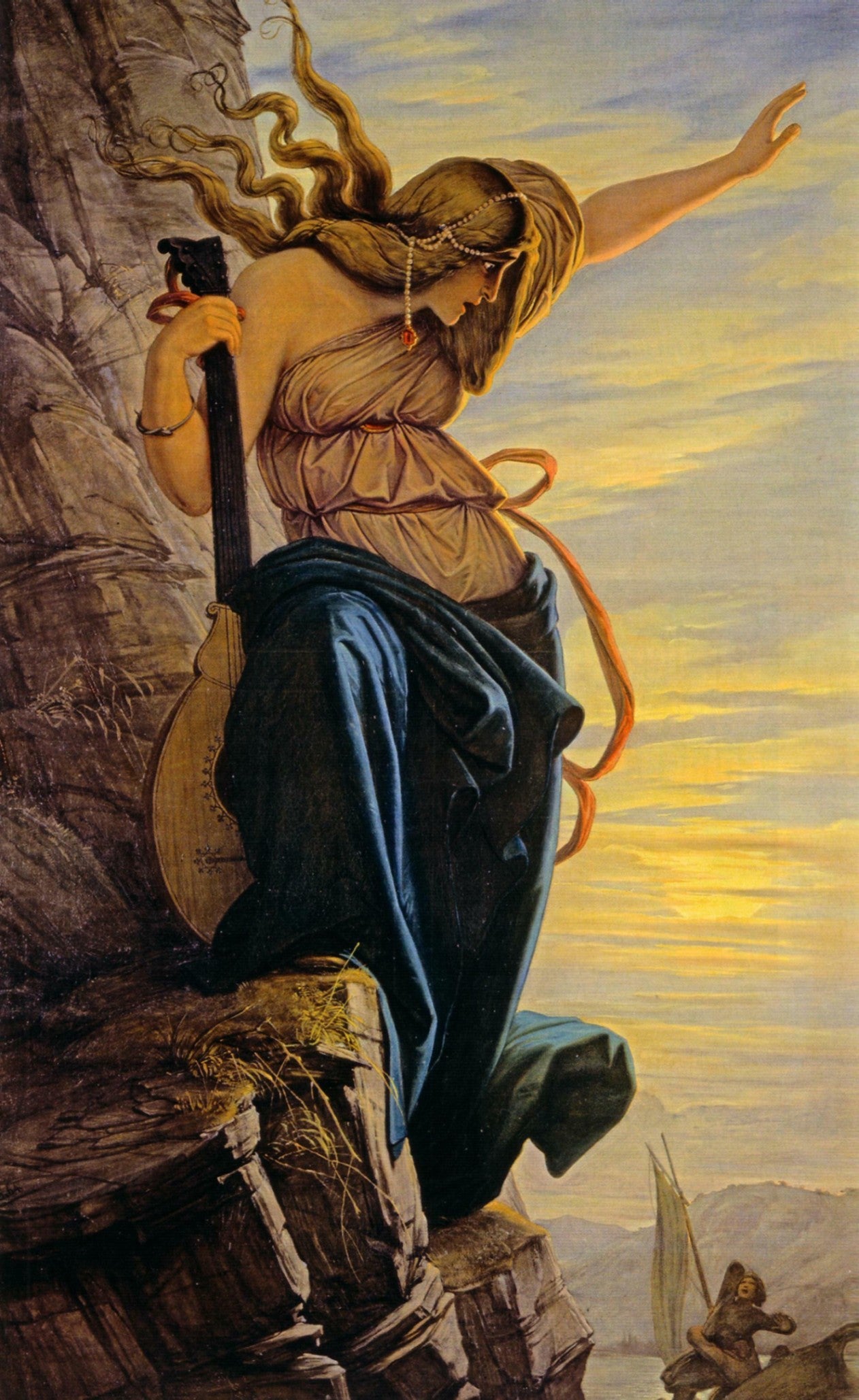 The Lorelei, vintage artwork by Eduard von Steinle, A3 (16x12") Poster Print