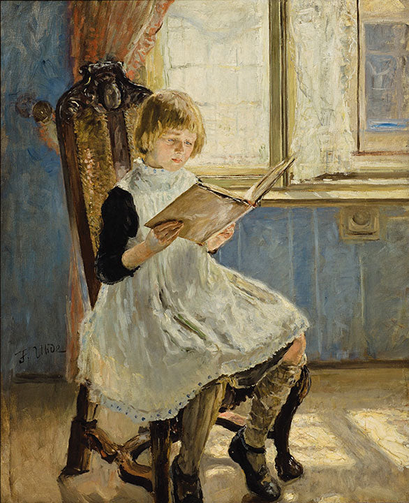 Picture Book, vintage artwork by Fritz von Uhde, 12x8" (A4) Poster