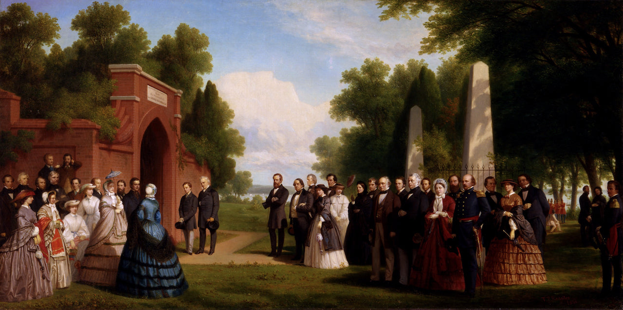 Visit of the Prince of Wales, President Buchanan, and Dignitaries to the Tomb of Washington...., vintage artwork by Thomas P. Rossiter, A3 (16x12") Poster Print
