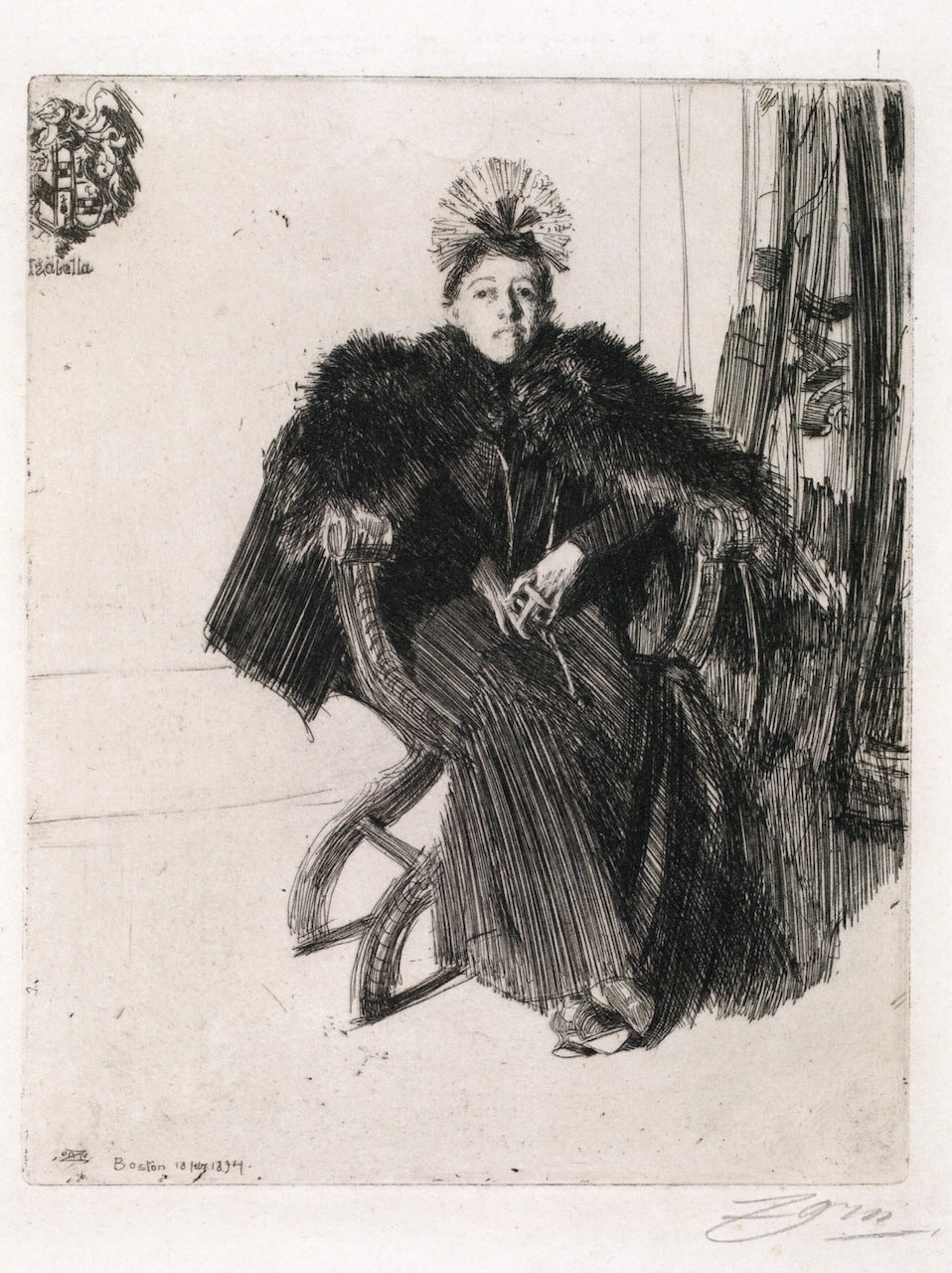 Isabella Gardner by Anders Zorn,A3(16x12")Poster