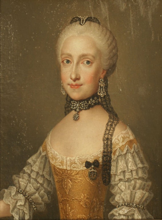Portrait of Maria Ludovica, Wife of Roman Emperor Leopold II, vintage artwork by Jean-Étienne Liotard, 12x8" (A4) Poster