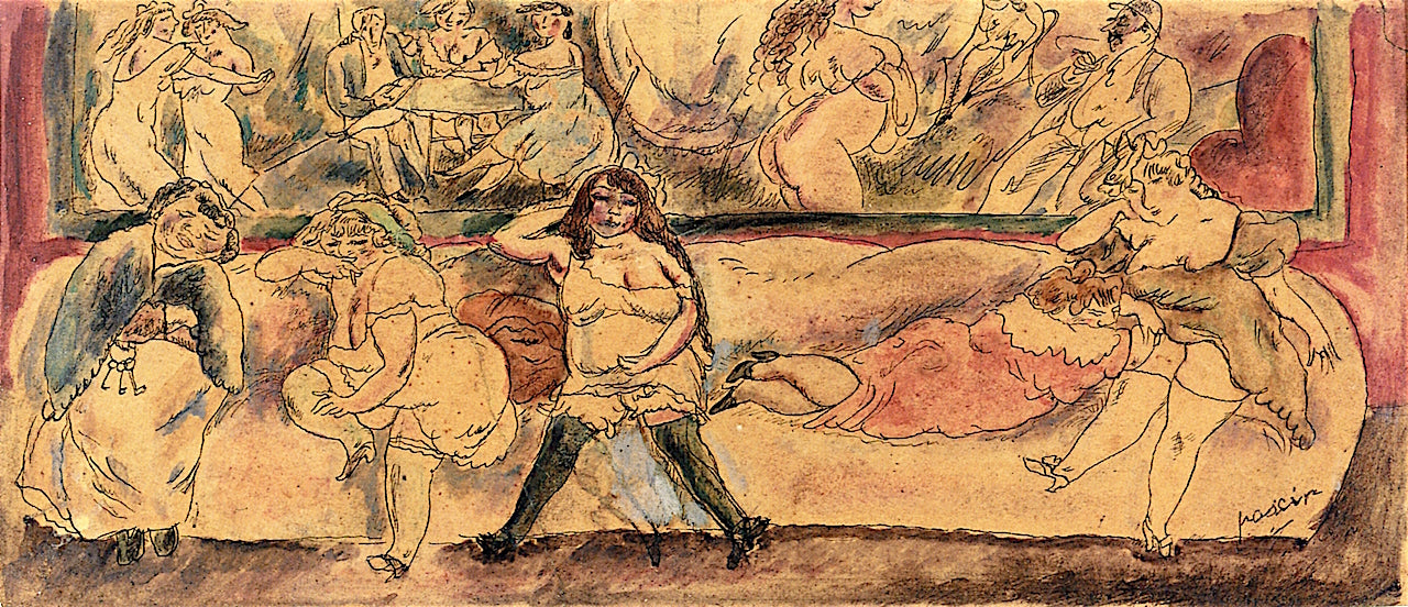 Brothel by Jules Pascin,16x12(A3) Poster