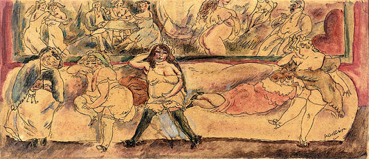 Brothel by Jules Pascin,16x12(A3) Poster
