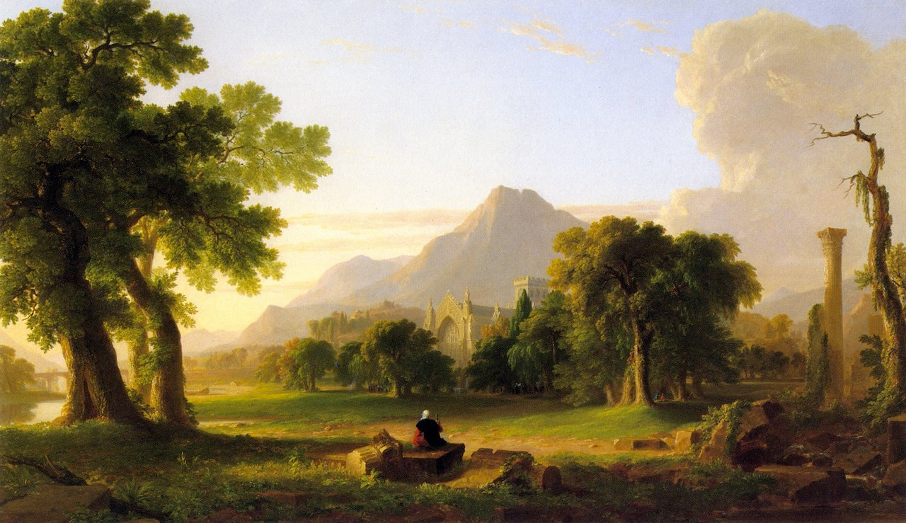 The Evening of LIfe, vintage artwork by Asher Brown Durand, A3 (16x12") Poster Print