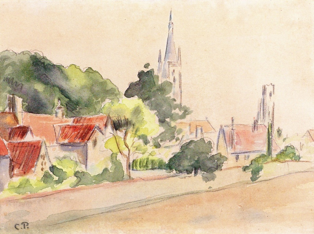All Saint's Church, Beulah Hill, vintage artwork by Camille Pissarro, 12x8" (A4) Poster