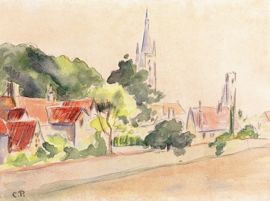 All Saint's Church, Beulah Hill, vintage artwork by Camille Pissarro, 12x8" (A4) Poster