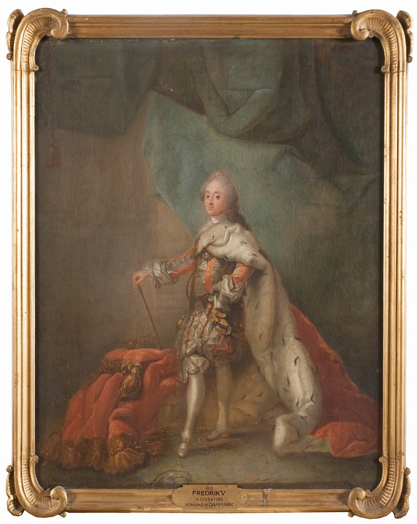 King Fredrik V of Denmark and Norway, vintage artwork by Carl Gustaf Pilo, 12x8" (A4) Poster