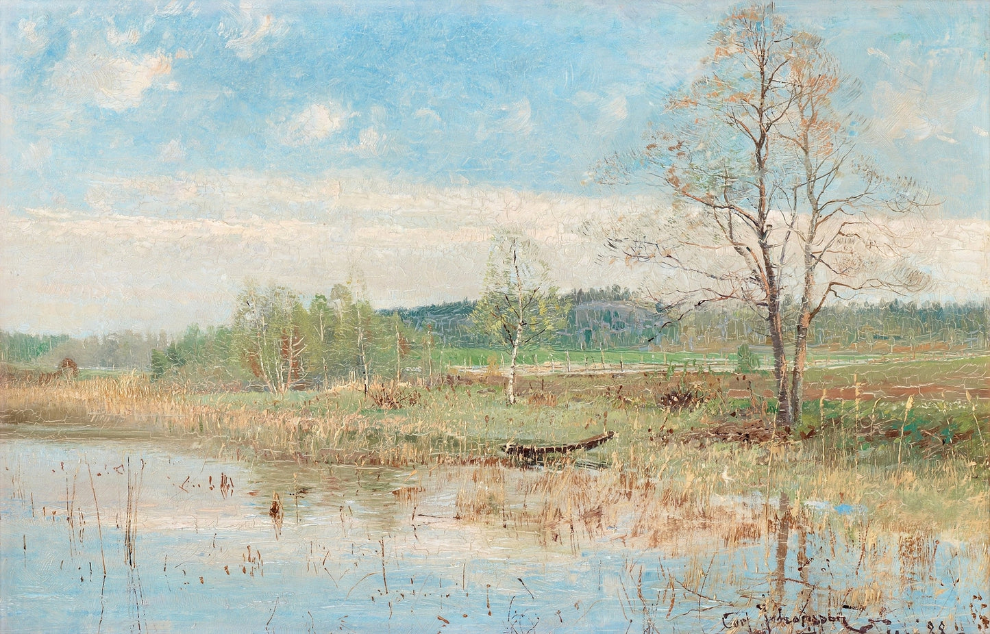 Spring landscape by Carl Johansson,A3(16x12")Poster