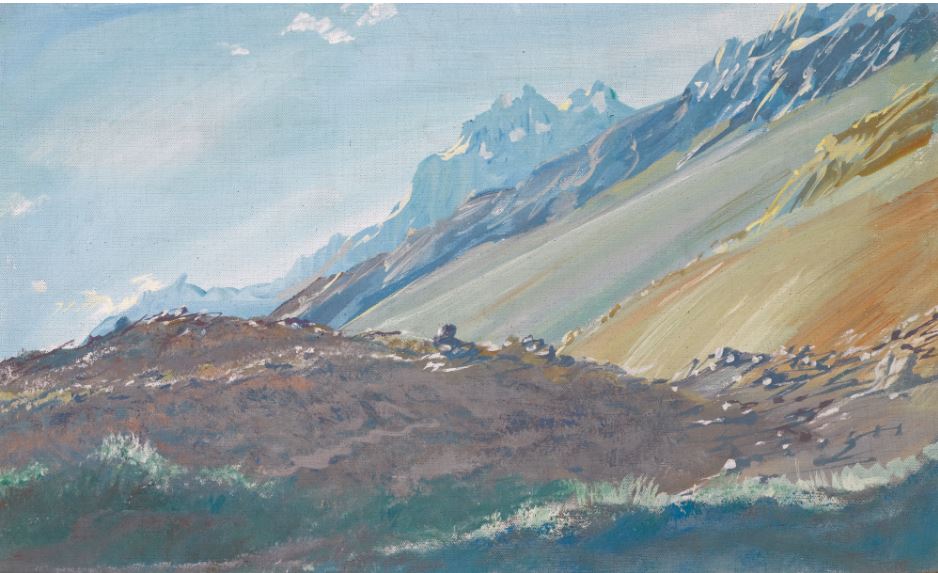 The Foothills of the Karakoram Mountains, vintage artwork by Alexander Evgenievich Yakovlev, 12x8" (A4) Poster