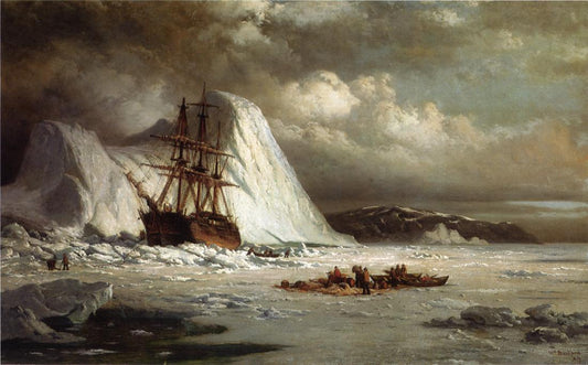 Icebound Ship, vintage artwork by William Bradford, 12x8" (A4) Poster