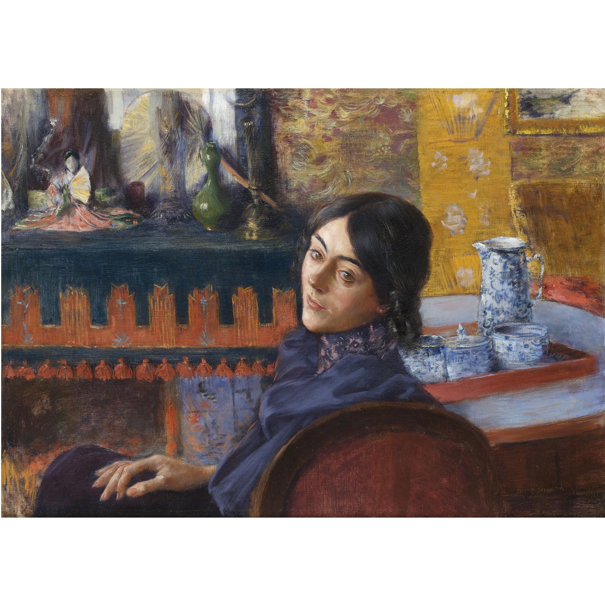Salon Japonais by Norbert Goeneutte,A3(16x12")Poster