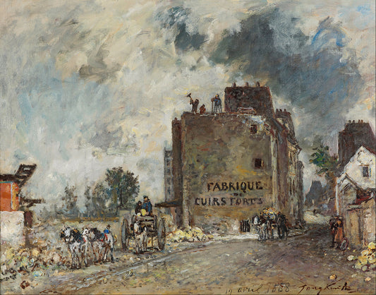 Demolition work in Rue des Franc-Bourgeois St. Marce, vintage artwork by Johan Barthold Jongkind, A3 (16x12") Poster Print