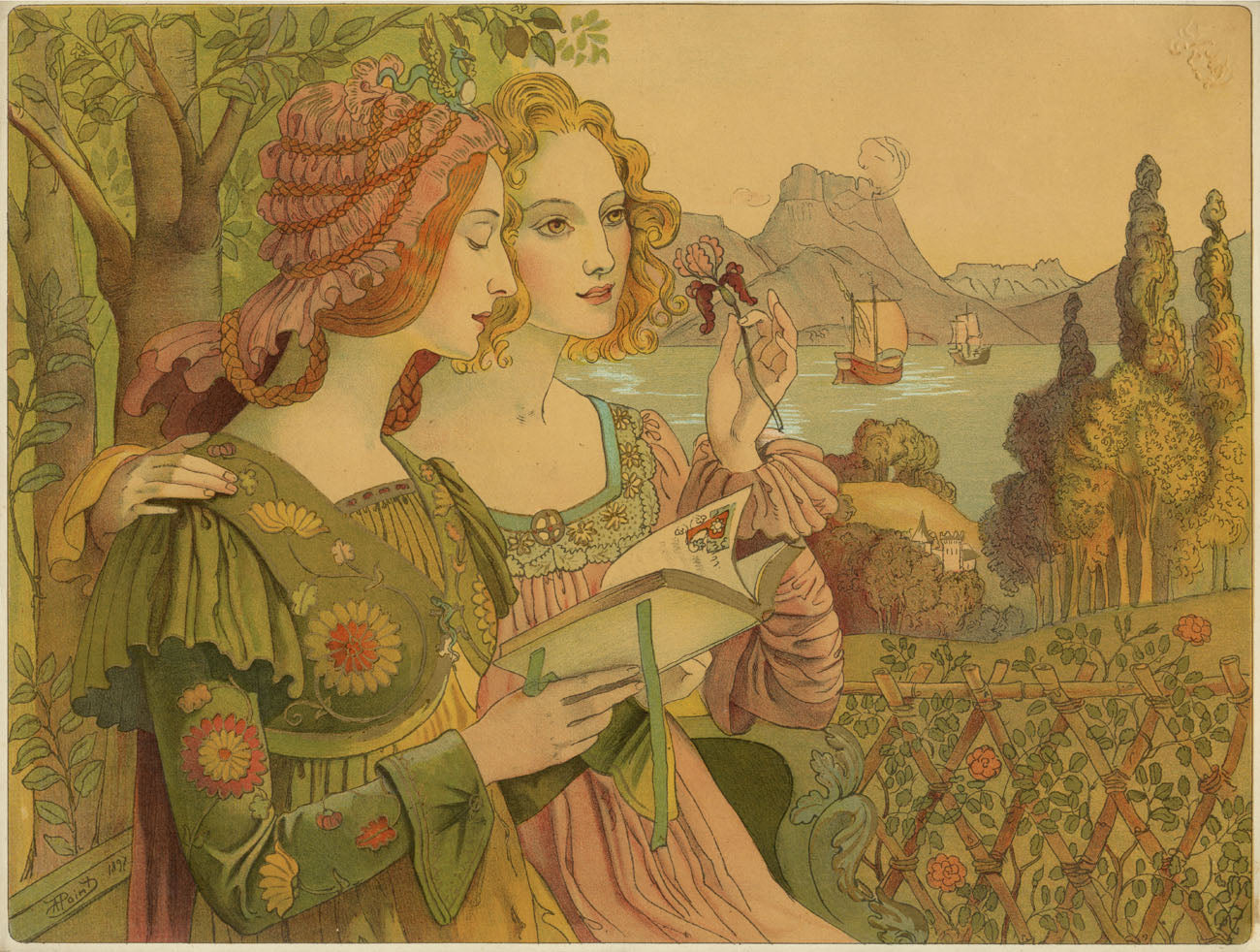 Legende Doree, vintage artwork by Armand Point, 12x8" (A4) Poster