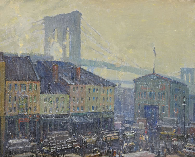 Near the Brooklyn Bridge by Frederick Usher De Voll,16x12(A3) Poster