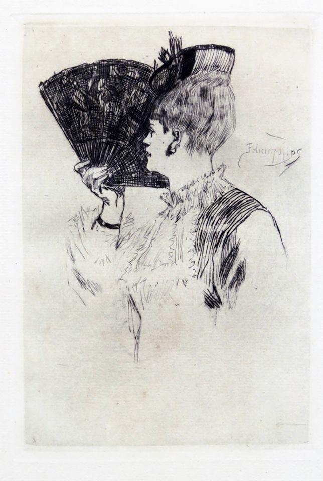 Manette Salomon or Parisine, vintage artwork by Felicien Rops, 12x8" (A4) Poster