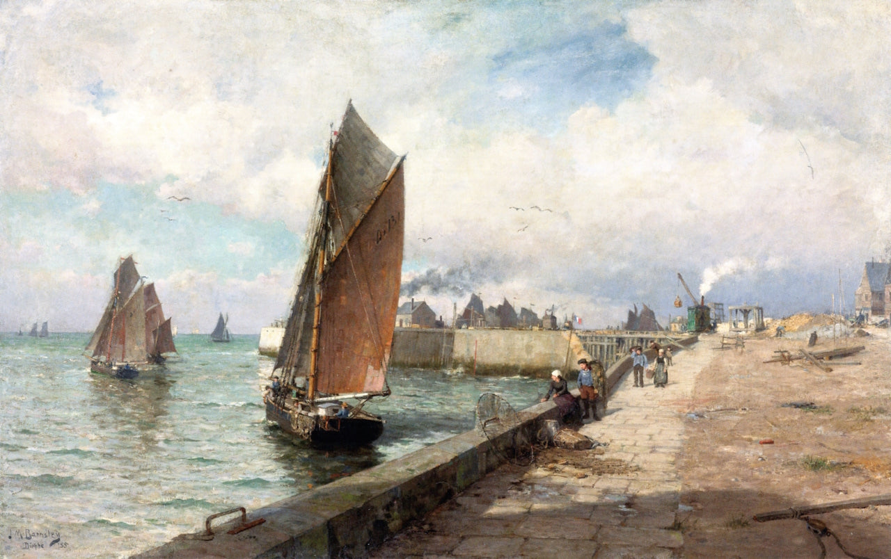 Pollet Jetty, vintage artwork by James Macdonald Barnsley, 12x8" (A4) Poster